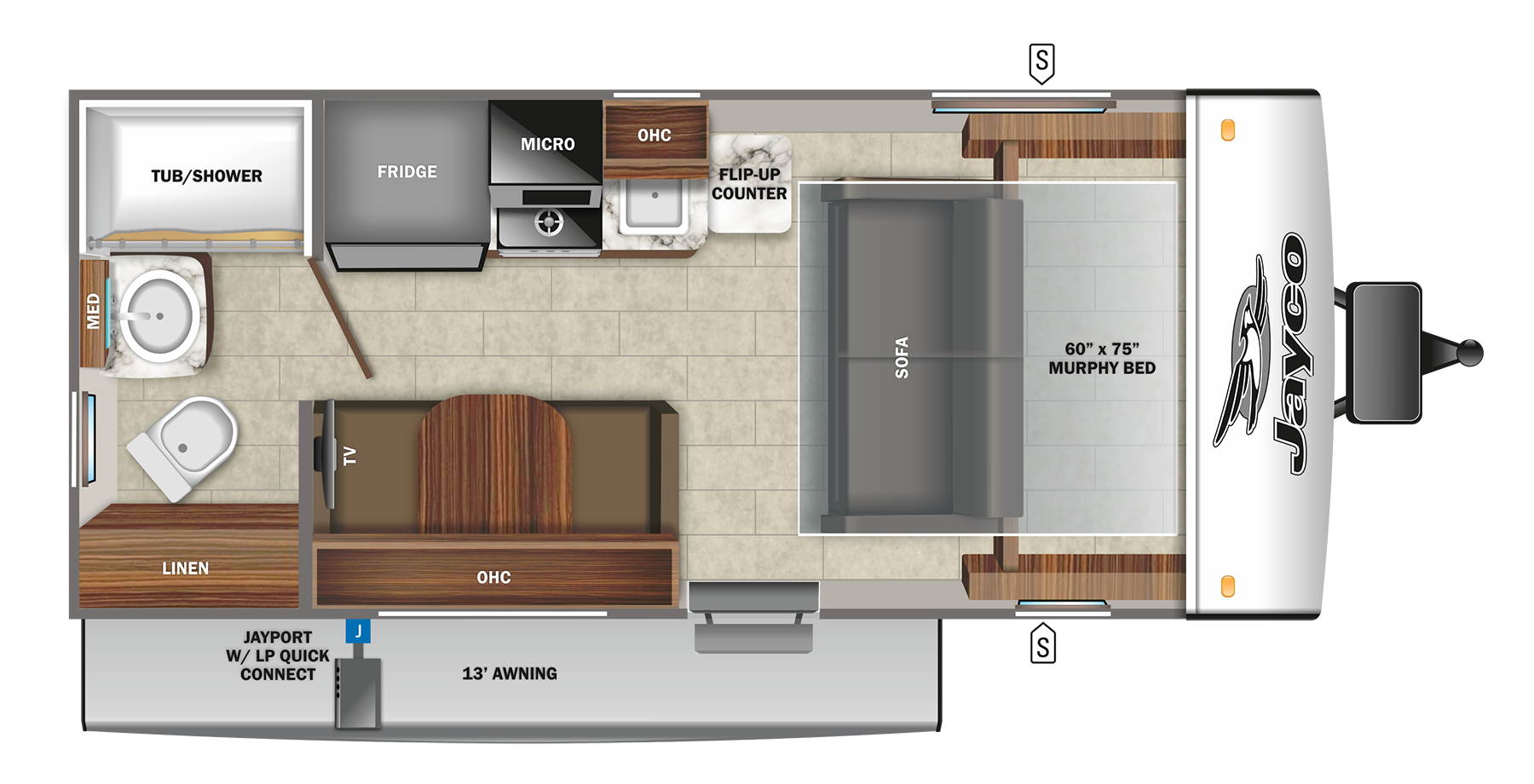 2022 JAYCO MICRO 173MRB, , floor-plans-day image number 0